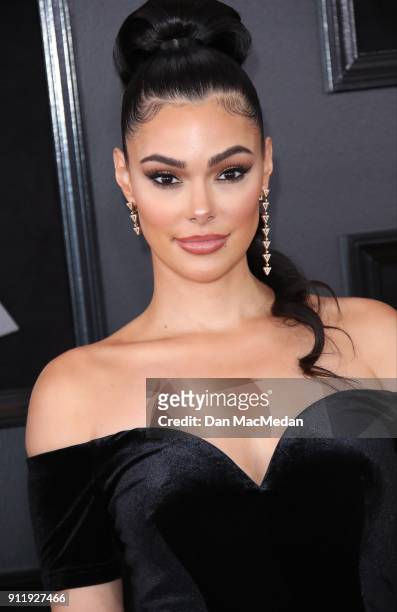 Anabelle Acosta arrives at the 60th Annual GRAMMY Awards at Madison Square Garden on January 28, 2018 in New York City.