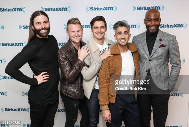 The cast of "Queer Eye for the Straight Guy" Jonathan Van Ness, Bobby Berk, Anthoni Porowski, Tan France and Karamo Brown visit SiriusXM Studios on...