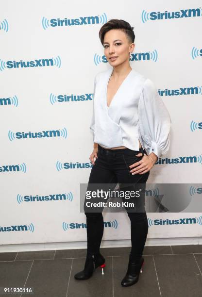 Australian actress Alin Sumarwata visits SiriusXM Studios on January 29, 2018 in New York City.