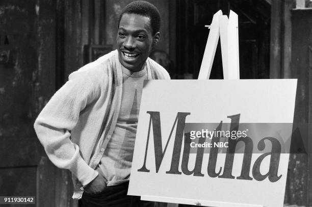 Episode 11 -- Pictured: Eddie Murphy as Mr. Robinson during "Mister Robinson's Neighborhood" skit on February 6, 1982 --