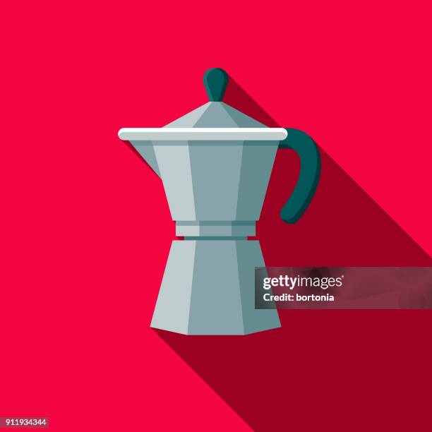 espresso maker flat design coffee & tea icon - espresso machine stock illustrations