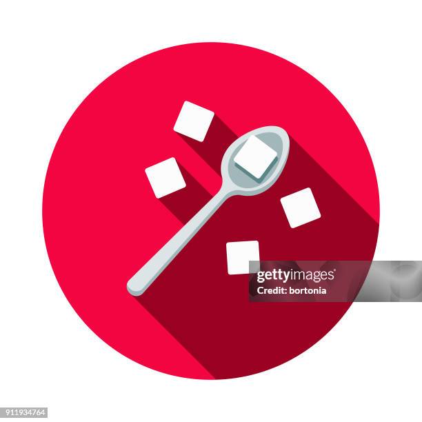 sugar flat design coffee & tea icon - sugar cube stock illustrations