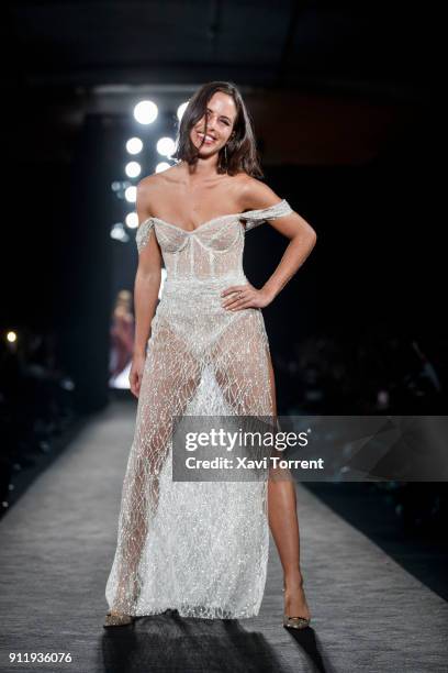 Nina Urgell walks the runway at the Ze Garcia show during the Barcelona 080 Fashion Week on January 29, 2018 in Barcelona, Spain.