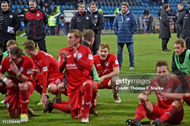 Assistant coach Carsten Rump, goalkeeper coach Marco Kostmann, assistant coach Sebastian Hille, video analyst Philipp Heithoelter and coach Jeff...