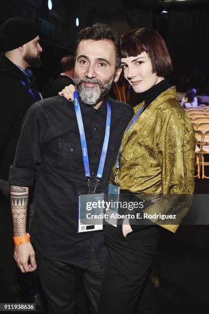 Talal Derki , Director "Fathers and Sons" and Lorna Tucker, Director "Westwood" attend the Sundance Film Festival Awards Reception at Basin...