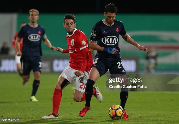 Os Belenenses defender Florent Hanin from France with SL Benfica forward Pizzi from Portugal in action during the Primeira Liga match between CF Os...