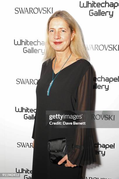 Iwona Blazwick attends a gala dinner to celebrate Mona Hatoum as Whitechapel Gallery Art Icon with Swarovski at Whitechapel Gallery on January 29,...