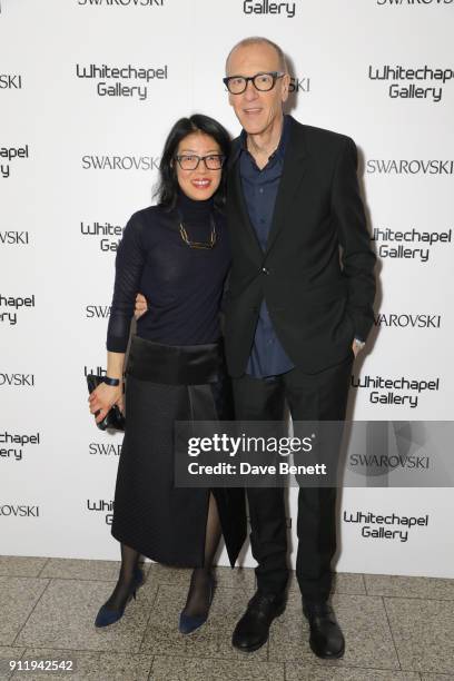 Lydia Yee and Christian Marclay attend a gala dinner to celebrate Mona Hatoum as Whitechapel Gallery Art Icon with Swarovski at Whitechapel Gallery...