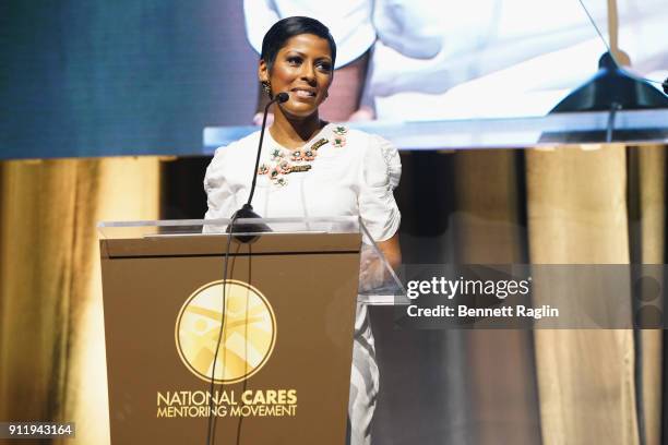 Journalist Tamron Hall speaks onstage at the National CARES Mentoring Movement's third annual For The Love Of Our Children Gala on January 29, 2018...