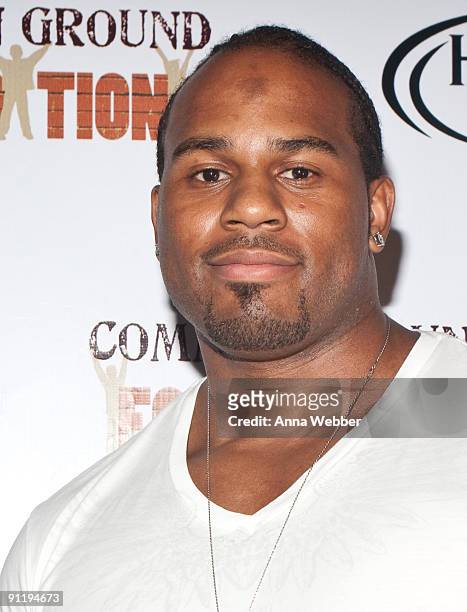 Heavyweight Champion Shad Gaspard arrives at the Common Ground Foundation's "Common & Friends" Concert at the Hollywood Palladium on September 26,...