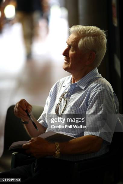 Sir Patrick Hogan looks on during the Karaka Yearling Sales at NZ Bloocstock in Karaka on January 30, 2018 in Auckland, New Zealand. Each January New...