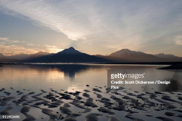 tidal flats at sunset - kachemak bay stock pictures, royalty-free photos & images