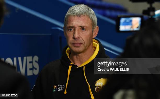 Former Rugby League referee Ian Smith speaks to AFP at the stadium of Warrington Wolves in Warrington on January 23, 2018. For many fans the referee...