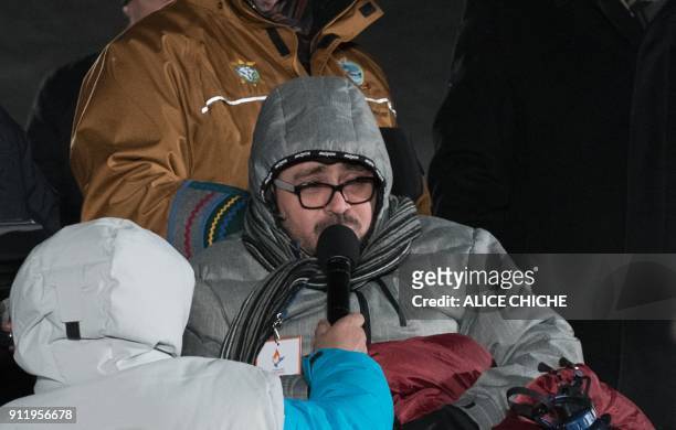 Aymen Derbali a victim of the Quebec City mosque attack speaks at a rally in memory of the victims of the Islamic Cultural Center shooting, in Quebec...