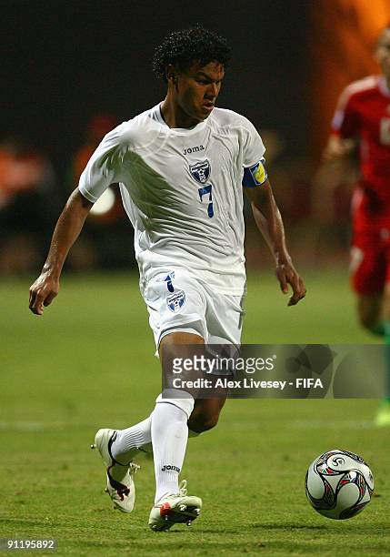Mario Martinez of Honduras runs with the ball during the FIFA U20 World Cup Group F match between Honduras v Hungary at the Alexandria Stadium on...