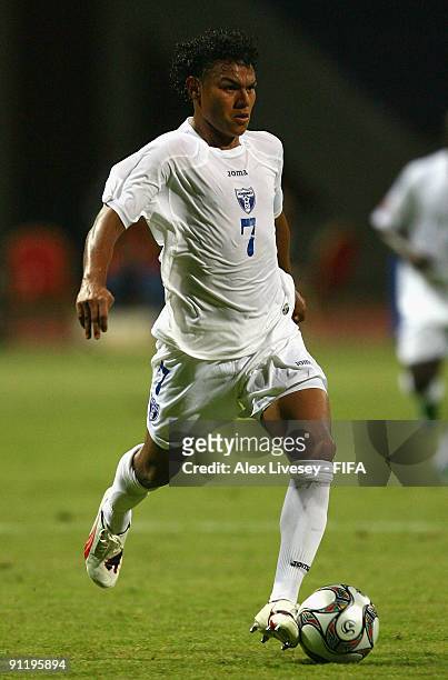 Mario Martinez of Honduras runs with the ball during the FIFA U20 World Cup Group F match between Honduras v Hungary at the Alexandria Stadium on...