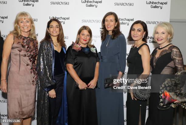Guest, Maria Sukkar, Catherine Petitgas, Bina Von Stauffenberg and guests attend a gala dinner to celebrate Mona Hatoum as Whitechapel Gallery Art...