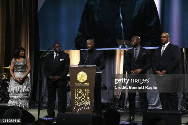 Board Chair Reggie Van Lee speaks onstage at the National CARES Mentoring Movement's third annual For The Love Of Our Children Gala on January 29,...