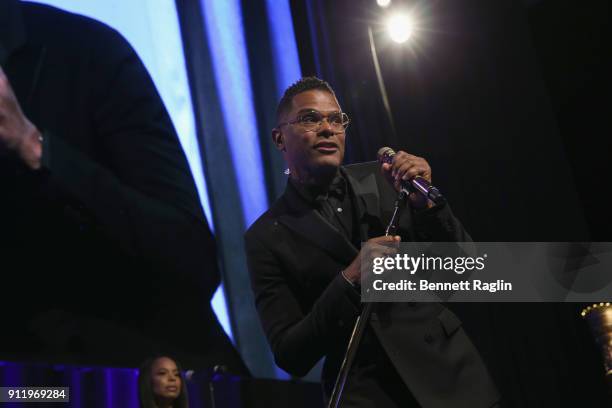 Maxwell performs onstage at the National CARES Mentoring Movement's third annual For The Love Of Our Children Gala on January 29, 2018 in New York...