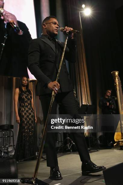 Maxwell performs onstage at the National CARES Mentoring Movement's third annual For The Love Of Our Children Gala on January 29, 2018 in New York...