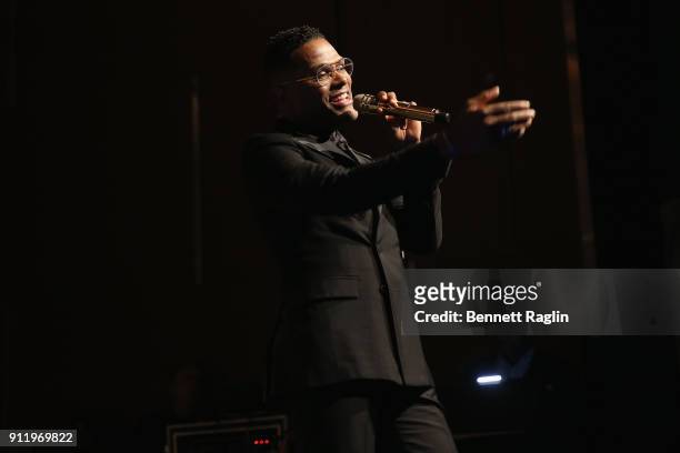 Maxwell performs onstage at the National CARES Mentoring Movement's third annual For The Love Of Our Children Gala on January 29, 2018 in New York...