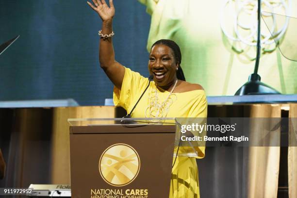 Tarana Burke, Honoree and activist, founder of the "Me Too" movement accepts an award onstage at the National CARES Mentoring Movement's third annual...