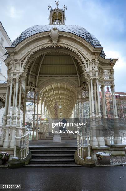 park colonnade, karlovy vary, czech republic - karlovy vary stock pictures, royalty-free photos & images