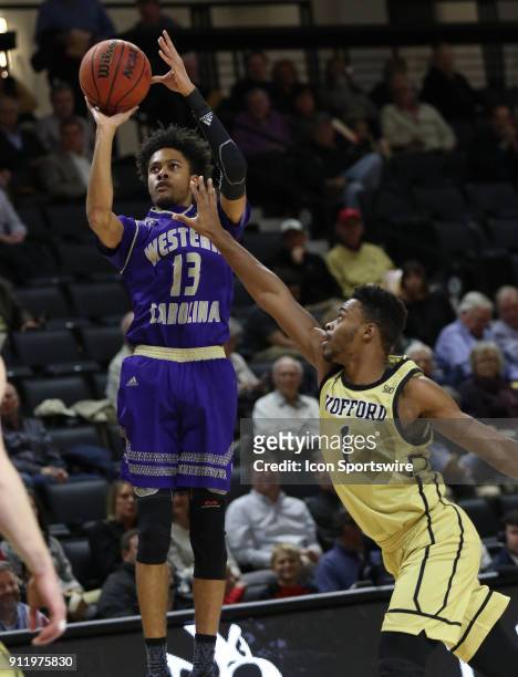 Deriece Parks guard Western Carolina University. Western Carolina and Wofford College met for some SoCon basketball action on Monday evening at Jerry...