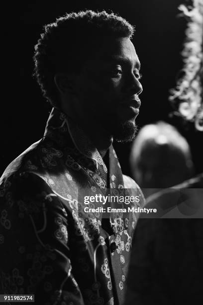 Chadwick Boseman attends the premiere Of Disney and Marvel's "Black Panther" at Dolby Theatre on January 29, 2018 in Hollywood, California.