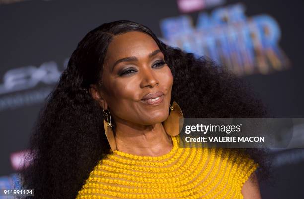 Actress Angela Bassett attends the world premiere of Marvel Studios Black Panther, on January 29 in Hollywood, California. / AFP PHOTO / VALERIE MACON