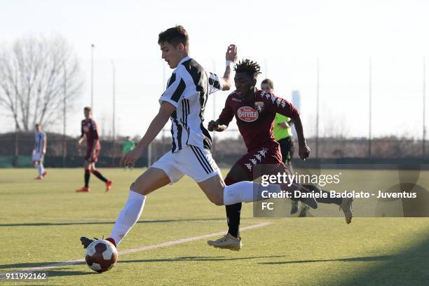 Nicol�� Francofonte during the U17 match between Torino FC and Juventus on January 28, 2018 in Turin, Italy.