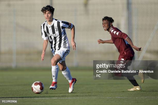 Giuseppe Leone during the U17 match between Torino FC and Juventus on January 28, 2018 in Turin, Italy.