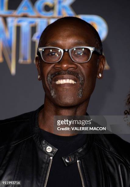 Actor Don Cheadle attends the world premiere of Marvel Studios Black Panther, on January 29 in Hollywood, California. / AFP PHOTO / VALERIE MACON