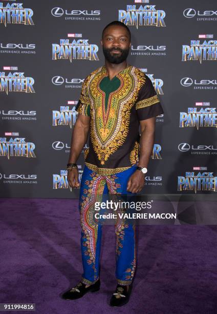 Actor David Oyelowo attends the world premiere of Marvel Studios Black Panther, on January 29 in Hollywood, California. / AFP PHOTO / VALERIE MACON