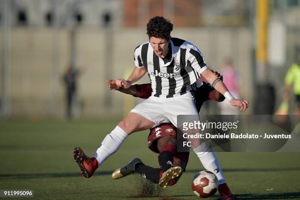 Elia Petrelli during the U17 match between Torino FC and Juventus on January 28, 2018 in Turin, Italy.