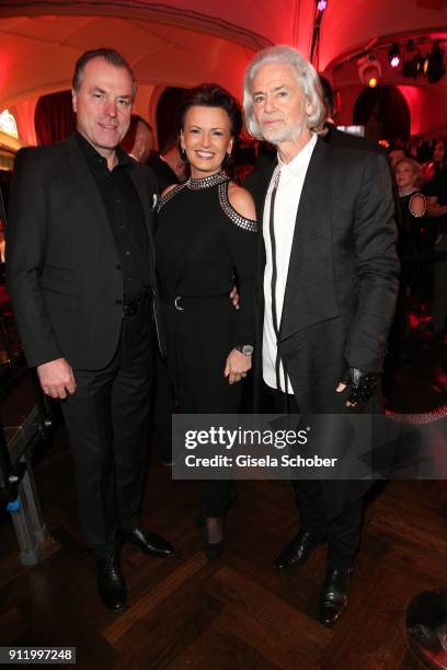 Clemens Toennies, his wife Margit Toennies and Hermann Buehlbecker during the 20th Lambertz Monday Night 2018 at Alter Wartesaal on January 29, 2018...