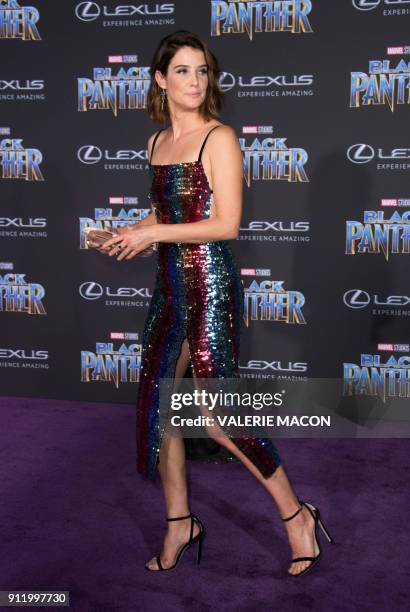 Actress Cobie Smulders attends the world premiere of Marvel Studios Black Panther, on January 29 in Hollywood, California. / AFP PHOTO / VALERIE MACON