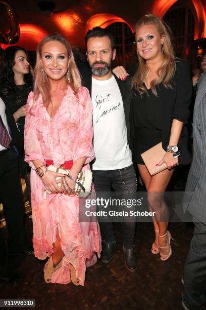 Peter Peschel and his wife Patricia Peschel and his ex-wife Magdalena Brzeska during the 20th Lambertz Monday Night 2018 at Alter Wartesaal on...