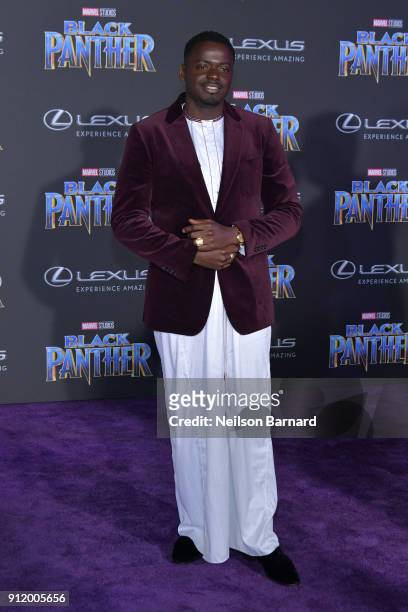 Actor Daniel Kaluuya attends the premiere of Disney and Marvel's 'Black Panther' at Dolby Theatre on January 29, 2018 in Hollywood, California.