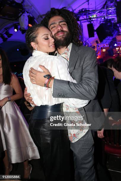 Lilly Becker, wife of Boris Becker and her stepson Noah Becker during the 20th Lambertz Monday Night 2018 at Alter Wartesaal on January 29, 2018 in...