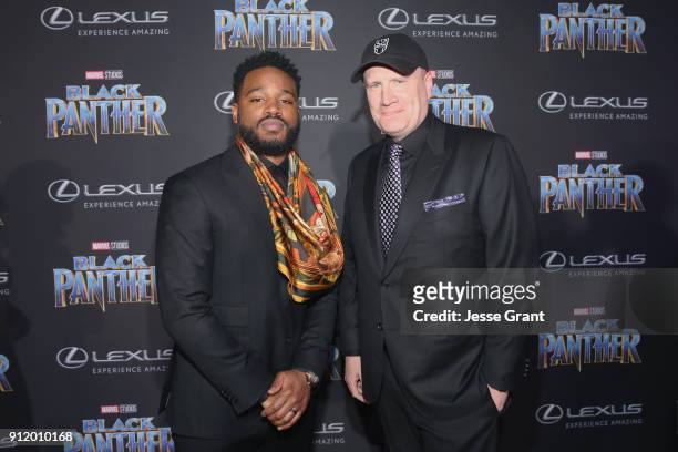 Writer/director Ryan Coogler and Marvel Studios President Kevin Feige at the Los Angeles World Premiere of Marvel Studios' BLACK PANTHER at Dolby...
