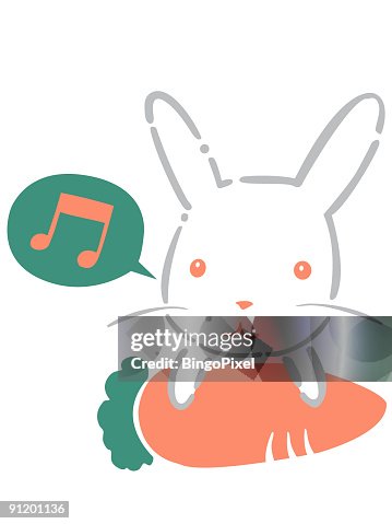 White Rabbit Singing Singing Rabbit High-Res Vector Graphic - Getty Images
