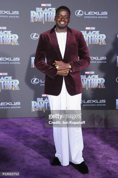 Daniel Kaluuya attends the Los Angeles Premiere "Black Panther" at Dolby Theatre on January 29, 2018 in Hollywood, California.