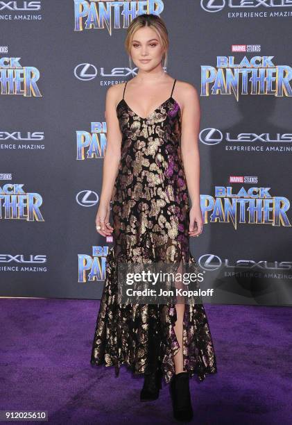 Olivia Holt attends the Los Angeles Premiere "Black Panther" at Dolby Theatre on January 29, 2018 in Hollywood, California.