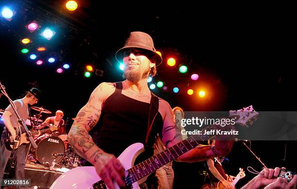 Chris Chaney, Kenny Aronoff and Dave Navaroo performs at The Scott Ford Benefit Show at The Roxy Theatre on September 26, 2009 in West Hollywood,...
