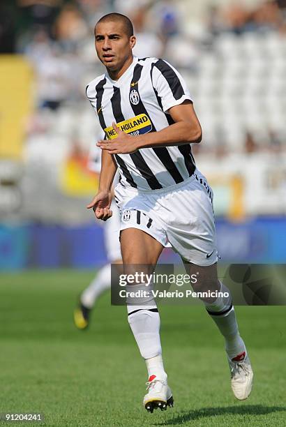 David Trezeguet of Juventus FC in action during the Serie A match between Juventus FC and Bologna FC at Olimpico Stadium on September 27, 2009 in...