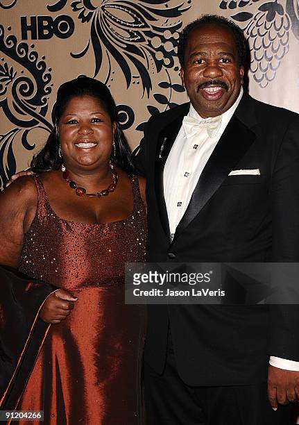 Actor Leslie David Baker and guest attend HBO's post Emmy Awards reception at Pacific Design Center on September 20, 2009 in West Hollywood,...