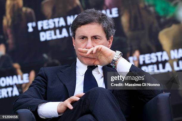 The Mayor of Rome Gianni Alemanno attends at the "Festa Della Liberta": Italian Party Of Freedom Festival on September 27, 2009 in Milan, Italy....