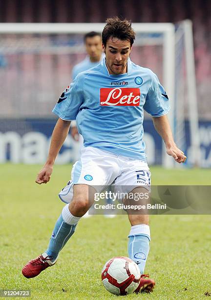 Luca Cigarini SSC Napoli during the serie A match between SSC Napoli v AC Siena at Stadio San Paolo on September 27, 2009 in Naples, Italy.