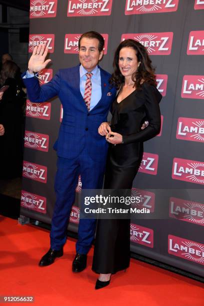 Vincent De Paul and US actress Andie MacDowell during the Lambertz Monday Night 2018 at Alter Wartesaal on January 29, 2018 in Cologne, Germany.